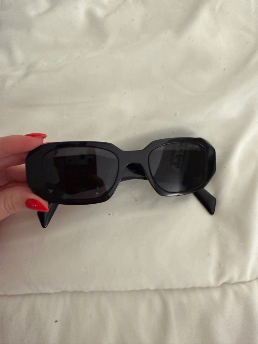Prada Black Rectangular Sunglasses for Women - Picture 3 of 6